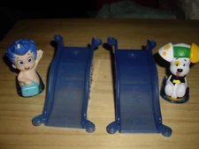 2 Bubble Guppies Roll N Go Sliders with Slides Gil & Guppy Puppy Toy Figures