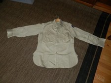 VTG U.S.ARMY,KHAKI,CHINO UNIFORM SHIRT,KOREAN WAR,LONG SLEEVE,X CORP.SZ.MED