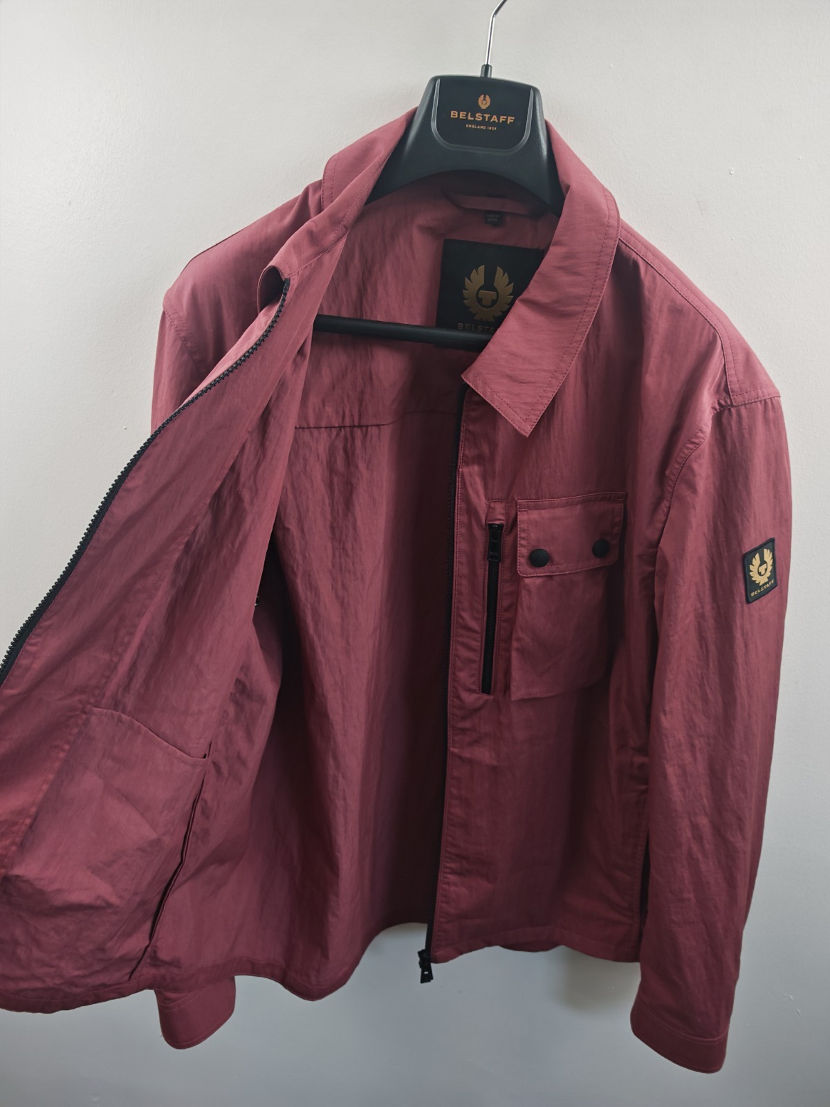 Belstaff Rail Overshirt Lightweight Jacket Mulberry Pink Cotton Blend Size Large image 4