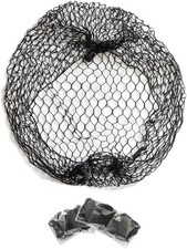 5X Black Slumber Hair Net - Thicker Black Sleep in Hair Net Elasticated Edge