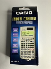 Casio FC 200V FC200V 100V Financial Calculator 14 Digits Dual Power New Boxed