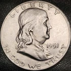 1951 D Franklin Half Dollar - Choice About Uncirculated - 90% Silver 50C