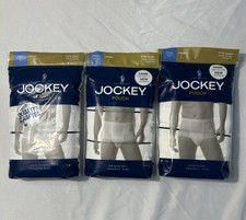 Jockey Pouch Classic Briefs H-Fly Design Size Large 3 Briefs White Mens Lot Of 3