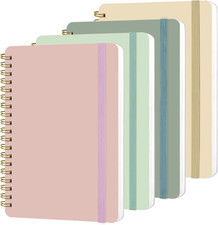 4 PCS Small Spiral Notebook 5X7, Spiral Journal Notebook, Notebooks for Work