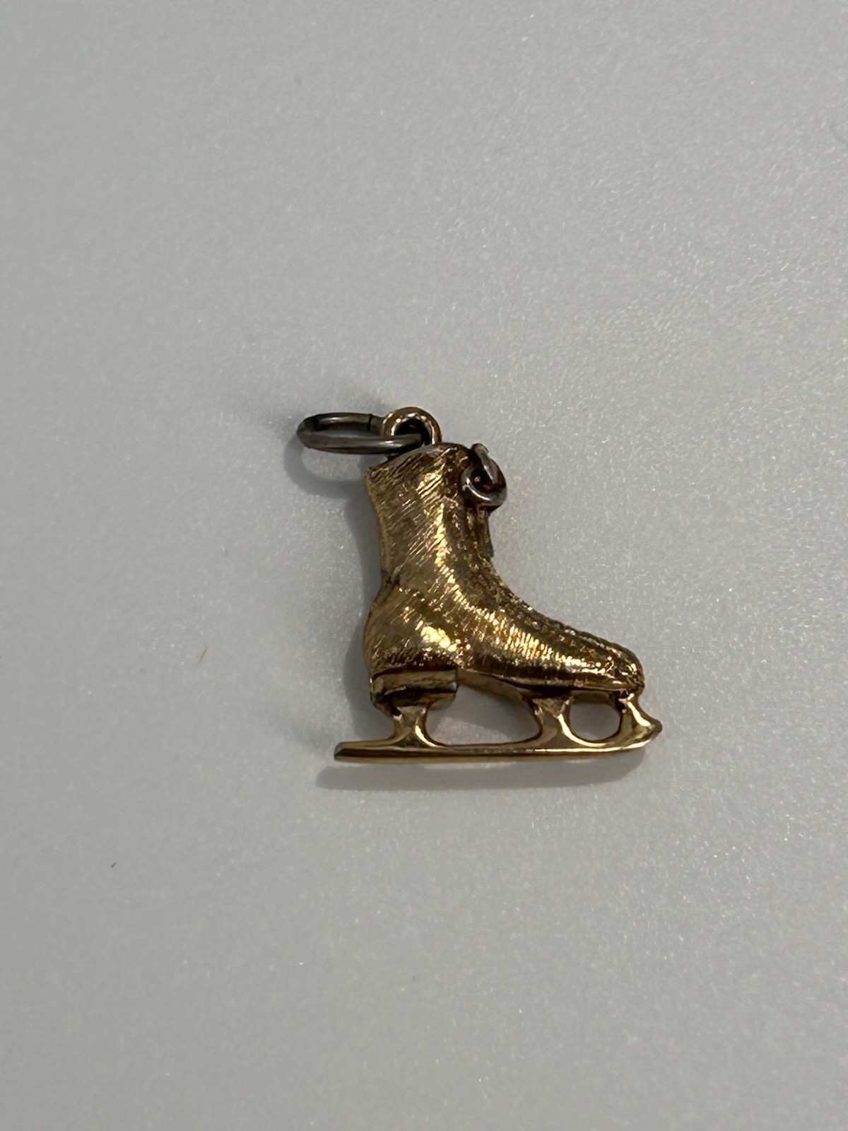 Vintage Gold Toned Ice Skate Charm Pendant