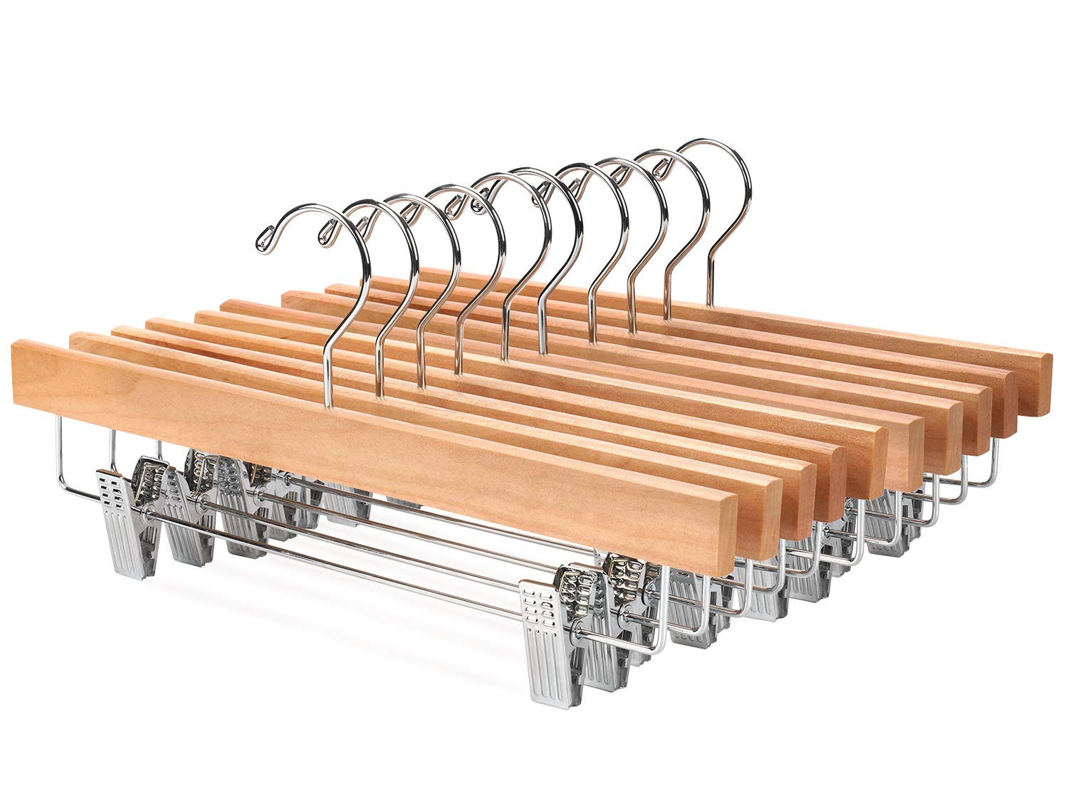 Solid Lotus Wood Deluxe Pants Hanger for Jeans Skirts Clothes