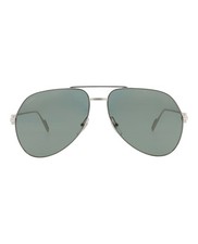 Cartier Unisex Aviator Silver Silver Green Fashion Designer Eyewear