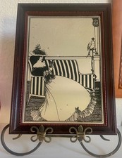 REDUCED AGAIN!  VTG Framed Silhouette Decorative Mirror 9.5" by 13.5"