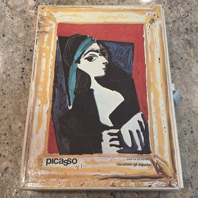 Vtg Picasso A History By Juan A. Gaya Nuño, HC Set w/Book and 200+ Slides