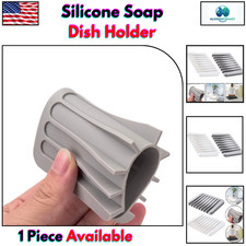 Self Draining Silicone Soap Dish Holder for Shower Sink Bathroom