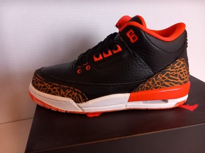 Air Jordan 3 Retro (GS) schwarz Team orange-Kumquat UK Größe 37,5