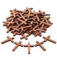 Wooden Crosses, 1.2x1.75 Inches, 50 Pack, Small Wooden Crosses, Wood Crosses...
