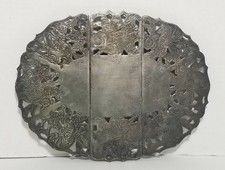 Vintage Footed Trivet Etched Expandable Silverplate By Leonard 10”-12.5"