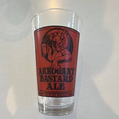 Arrogant Bastard Ale Collectible Beer Glass Red Logo Breweriana