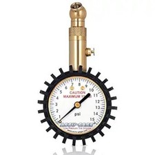 Low Pressure Tire Gauge With Protective Rubber Guard Angled Chuck 15psi Low Pressure Tire Gauge With Protective Rubber Guard Angled Chuck 15psi
