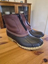 LL BEAN Women's Bean Boots 7" Fleece-Lined Insulated Front-Zip-Size 9-EXCELLENT