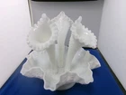 FENTON Epergne Hobnail Milk Glass Three Horns 9" tall x 10" Dia.