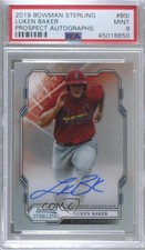 2019 Bowman Sterling Prospect Auto Luken Baker #BSPA-BSI PSA 9 MINT Auto 8d2