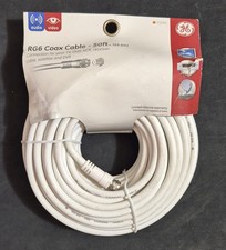 GE 50FT RG6 Coaxial Cable Digital Coax - AV, CableTV, Antenna, Satellite