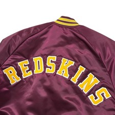 VTG 90s NFL WASHINGTON REDSKINS LOCKER LINE SATIN JACKET SPELL OUT SIZE M