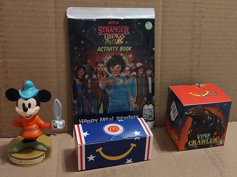 McDonalds Stranger Things Happy Meal Toys Lot of 4  Crocs & Mickey Mouse 