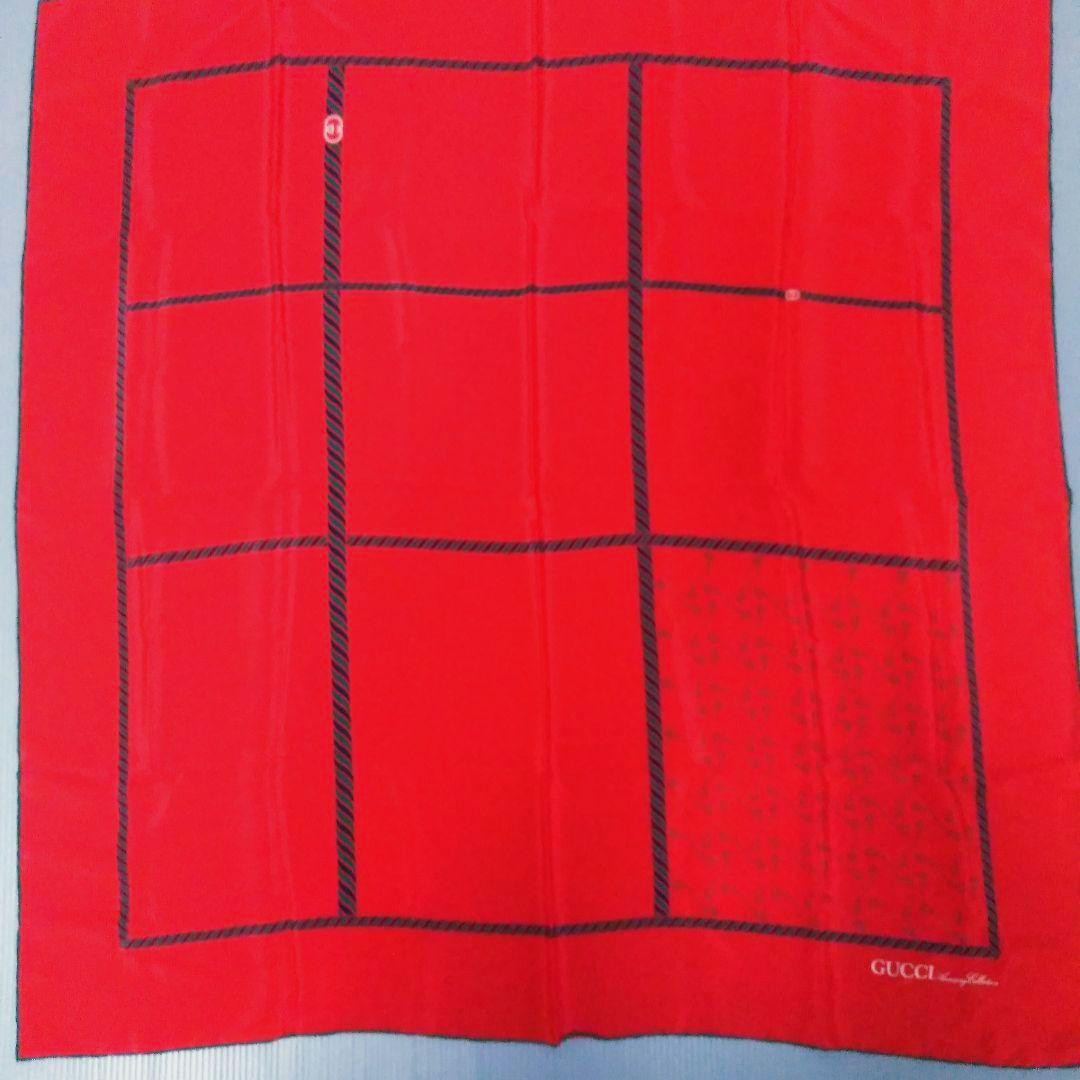 Gucci Silk Scarf Unisex Red Accessories New