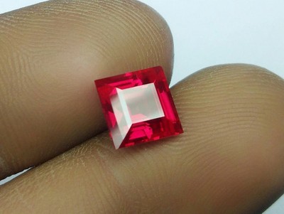 Certified 10.20 Ct Natural Flawless Burmese Red Ruby Princess Cut Loose Gemstone
