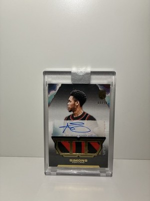2023-24 Topps Three - Triple Relic Autographs Anfernee Simons #TRA-AS Gold #/10