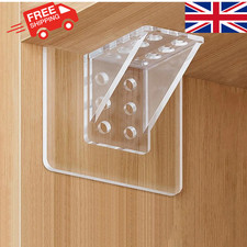 4/8Pcs Self Adhesive Acrylic Shelf Support Brackets Cabinet Wall Holder UK