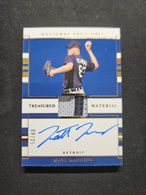 2020 National Treasures MATT MANNING Treasued Material Jersey Auto /25 Tigers 