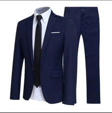2026 Men Suit Set Turndown Collar Formal Business Suit Male Blazer Jacket Pants