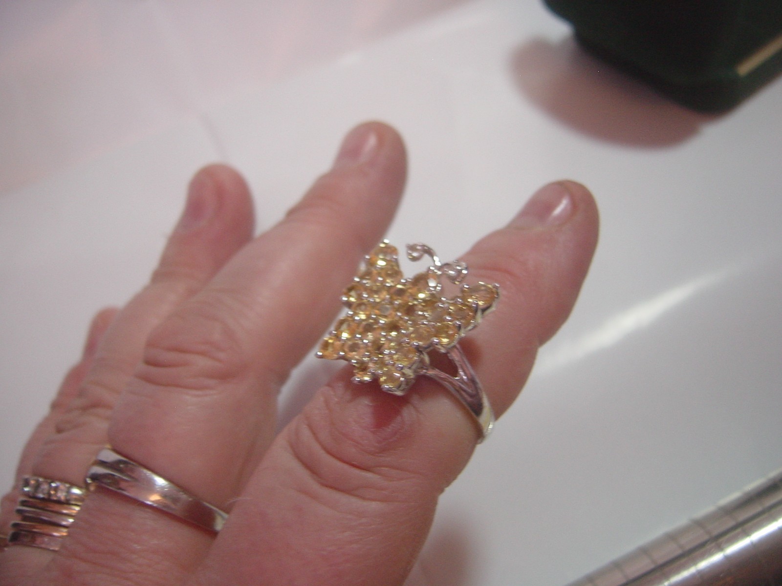 magnificent solid silver big sparkling butterfly … - image 15