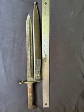Elsener Schwyz 1914 Original Vintage Bayonet, 12-12.9in Steel Blade, Sheath
