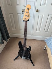 1983 Squier Precision Bass (MIJ) – Black / Rosewood – SQ Serial - Badass Bridge