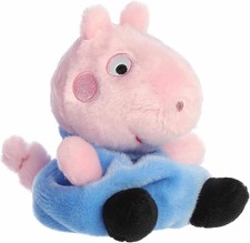 New Aurora Playful Peppa Pig George Palm Pals Stuffed Animal - Pink 4 Inches