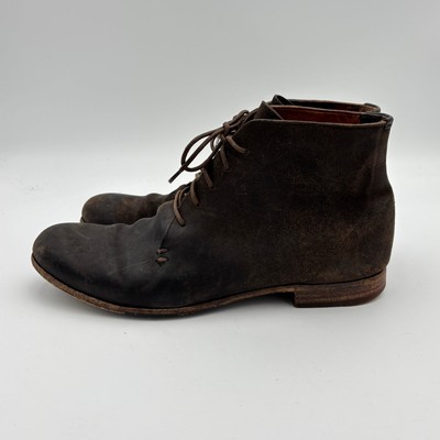 Officine Creative Brown Suede Leather Lace Up Boots Men display picture 3