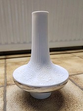 Vase Edelstein Bavaria Space Age Bisquitporzellan 70er Jahre UFO mit Silberrand