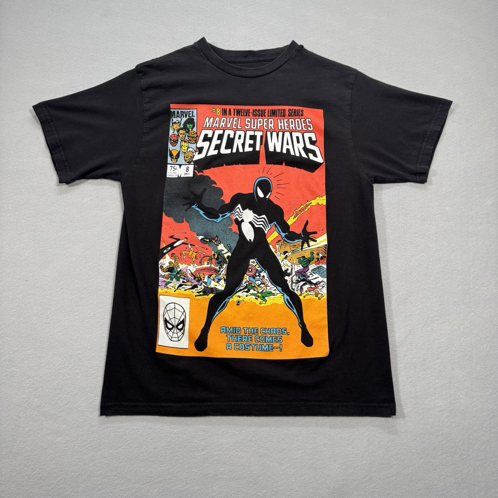 Marvel Spiderman Secret Wars Black Graphic T Shirt M