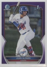 2023 Bowman Chrome Prospects Purple Refractor 64/250 Juan Alonso #BCP-137 1cx3