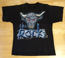 Vtg WWF Wrestling 1999 The Rock by Titan Sports Inc. Black T-Shirt Size XL 14-16