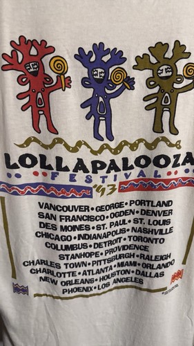 Original Vintage 1993 Lollapalooza Tour T-Shirt XL Gi… - Gem