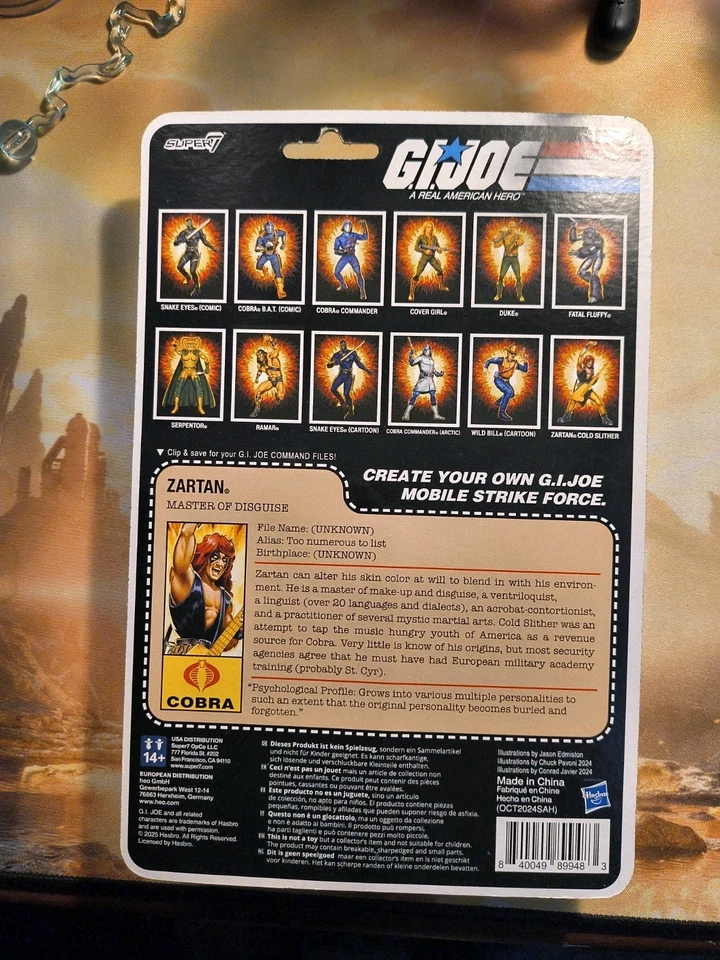 Figura de acción Super 7 Reaction GI Joe Zartan Cold Slither 3,75" 2025 Hasbro nueva Foto 2 de 2