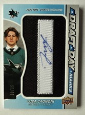 LUCA CAGNONI 2025-25 SP Game Used Draft Day Marks /35 AUTO “I” RC Rookie #09/35
