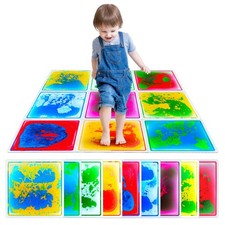 Sensory Liquid Floor Tiles Play Mats for Kids Toddlers, 9PCS Autism