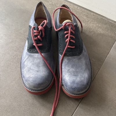 UGG Men's Two Tone Blue Leather Nubuck Sheep Skin Lace Up Oxford, Sz 9