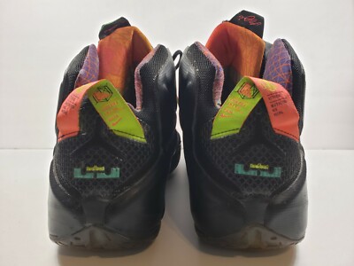 Nike Lebron XII 2014 Data Black Bright Mango Hyper Punch Volt Men\'s - Size 9.5 Nike Lebron XII 2014 Data Black Bright Mango Hyper Punch  main image 3