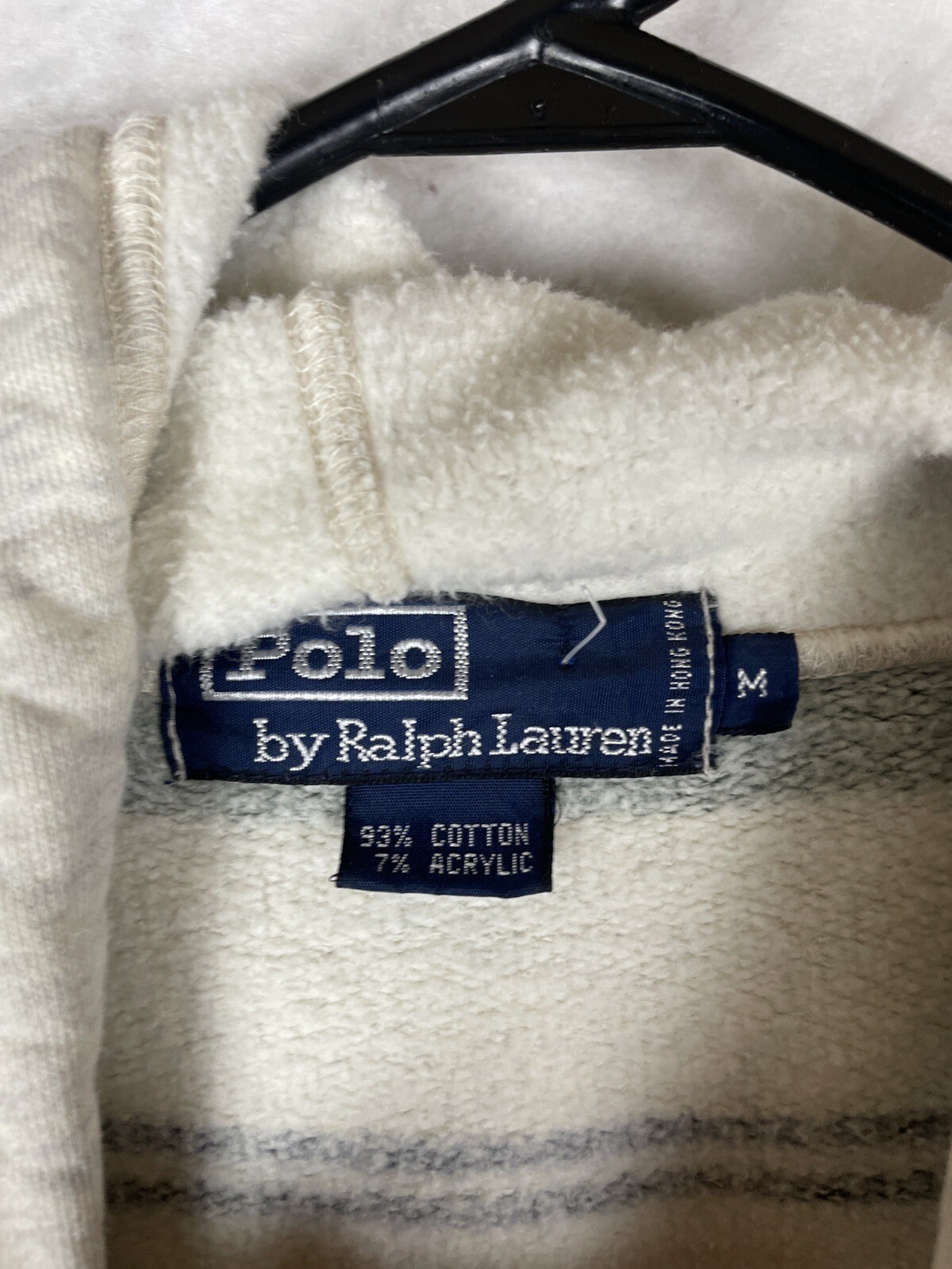 Felpa con cappuccio Polo Ralph Lauren a righe cordini logo pony taglia M verde