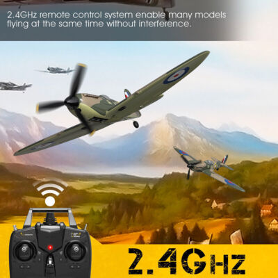 US Volantex Spitfire WarBird RC Airplane 2.4G 4CH 6Axis Gyro Glider Ready to Fly