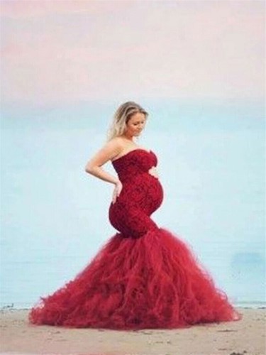 Pregnant Dress Photograph Maternity Dresses for Photo Shoot Pregnancy Mermaid - Picture 3 of 16