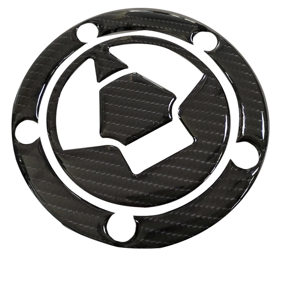 Protector de cubierta de calcomanía de tapa de tanque de combustible de fibra de carbono real para Kawasaki Ninja650R Foto 3 de 4
